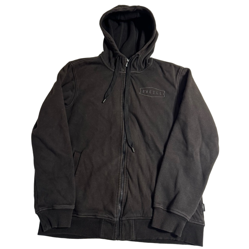 O’Neill Men Large Sporty Activewear Black Zip Up Skater Hoodie Sweatshirt